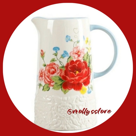 🩷 New Pioneer Woman Sweet Rose Serving 2.1-quart Pitcher - Picture 1 of 10